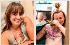 Erin Burnett reacts to her mastectomy tattoos
