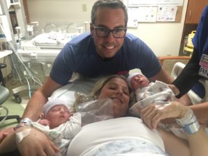 trauma story | Randi and husband with newborn twins | CU Medicine OB-GYN East Denver (Rocky Mountain)