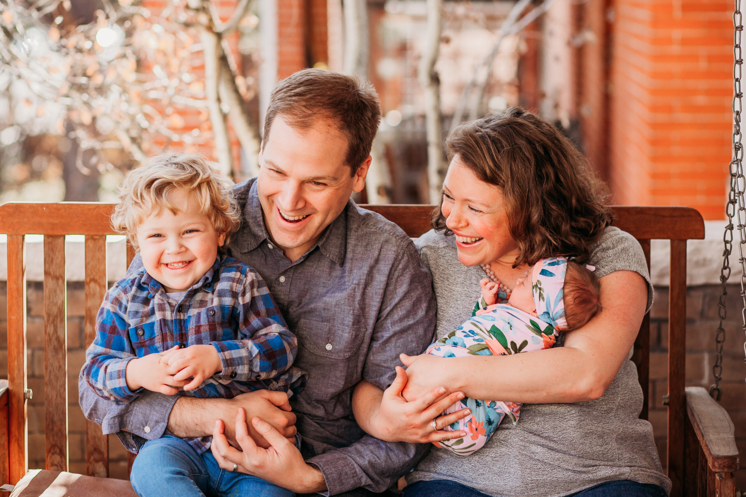 Michelle and Marc hold their children Leo and Ada, who was delivered by VBAC | CU Medicine OB-GYN East Denver (Rocky Mountain) | Denver