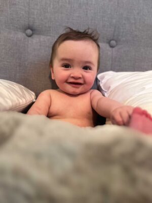 A smiling Micah thriving at home after his mom’s ordeal with a polyp, preeclampsia and miscarriage | CU Medicine OB-GYN East Denver