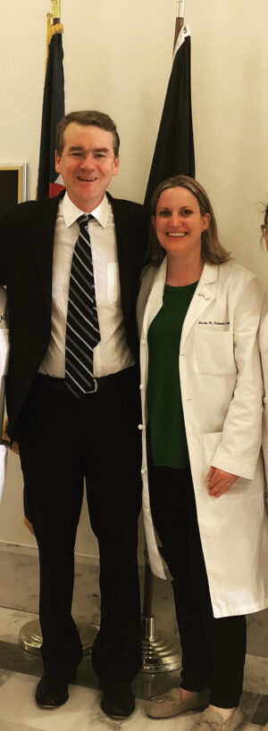 Dr. Emily Schneider met with political leaders like Colorado Senator and presidential candidate Michael Bennet to discuss women's health and physician advocacy | CU Medicine OB-GYN East Denver (Rocky Mountain) | Denver